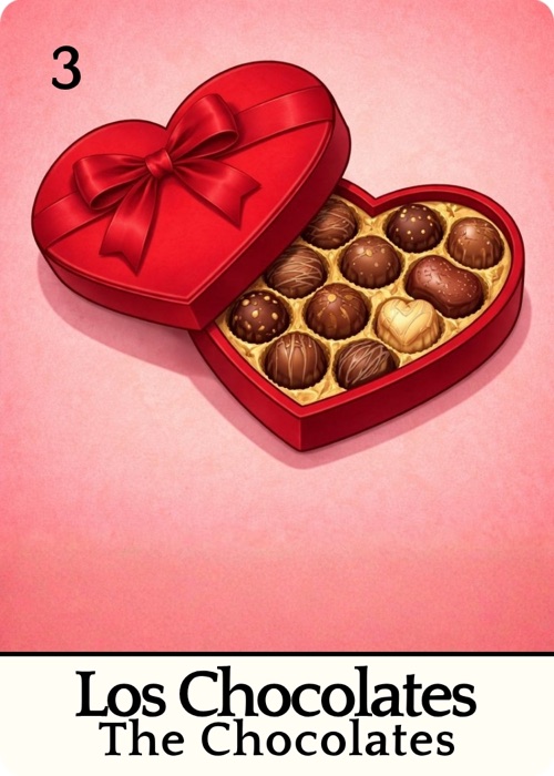 Los Chocolates Amor Tóxico Lotería card