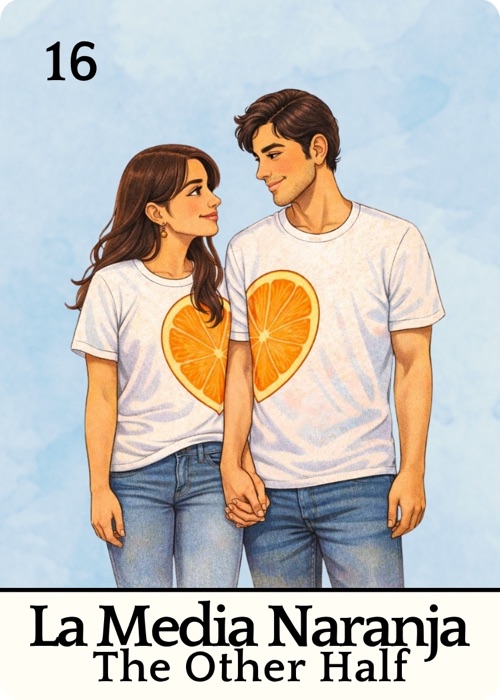 La Media Naranja Amor Tóxico Lotería card