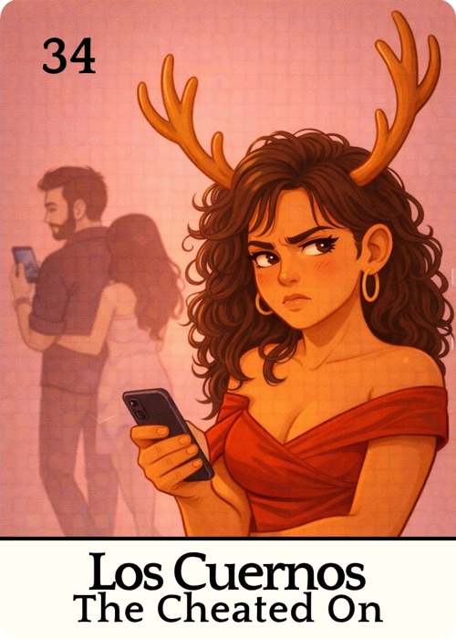 Los Cuernos Amor Tóxico Lotería card