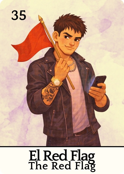 El Red Flag Amor Tóxico Lotería card