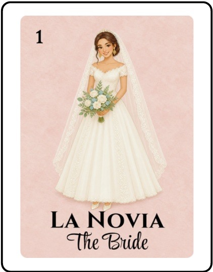 La Novia Bridal Shower Lotería card