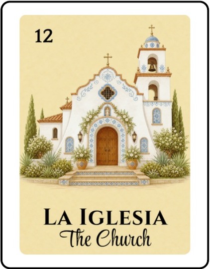 La Iglesia Bridal Shower Lotería card