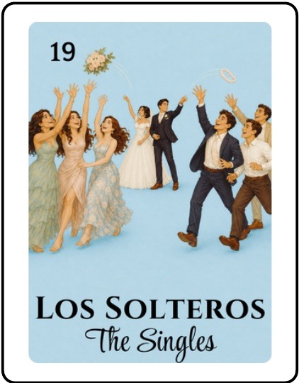 Los Solteros Bridal Shower Lotería card