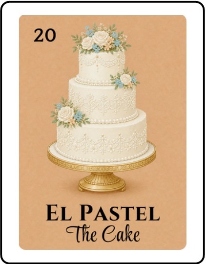 El Pastel Bridal Shower Lotería card