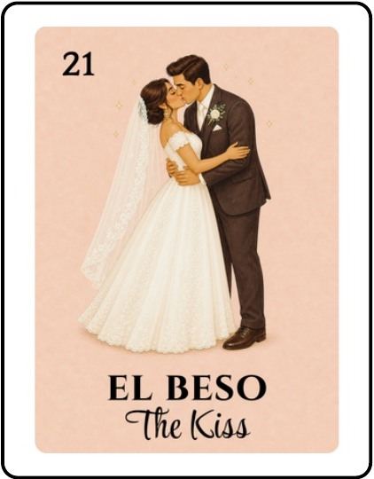 El Beso Bridal Shower Lotería card