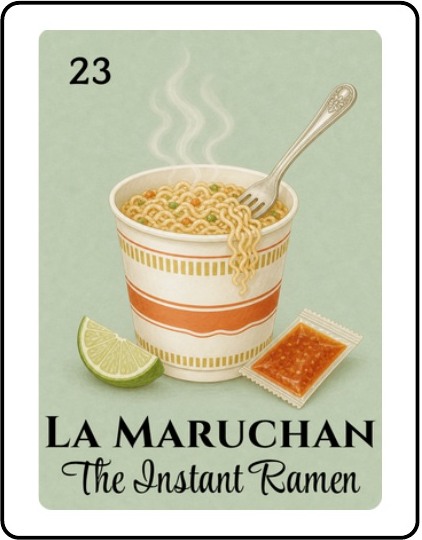 La Maruchan Bridal Shower Lotería card