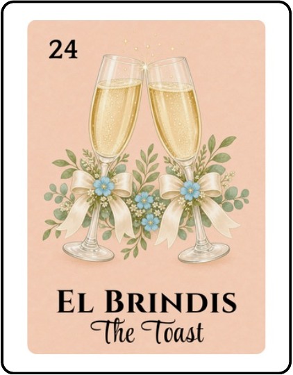 El Brindis Bridal Shower Lotería card