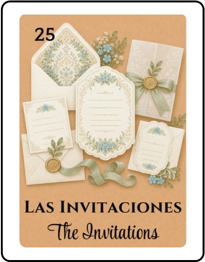 Las Invitaciones Bridal Shower Lotería card