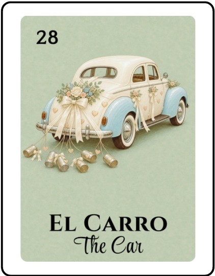 El Carro Bridal Shower Lotería card