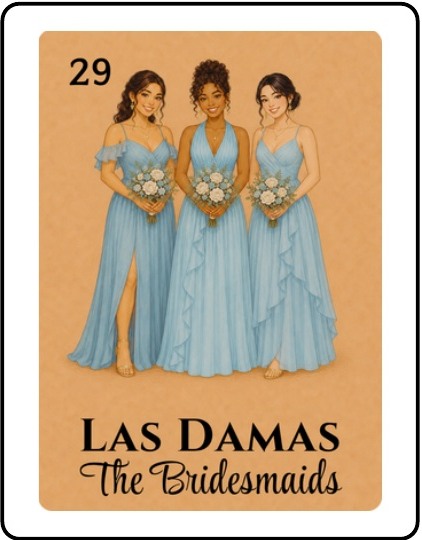 Las Damas Bridal Shower Lotería card