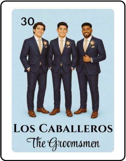 Los Caballeros Bridal Shower Lotería card