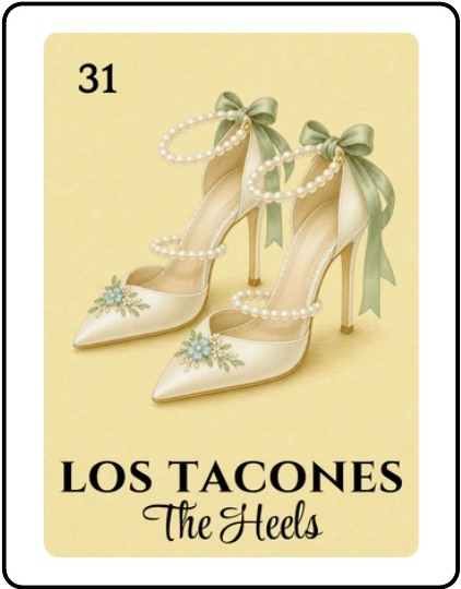 Los Tacones Bridal Shower Lotería card