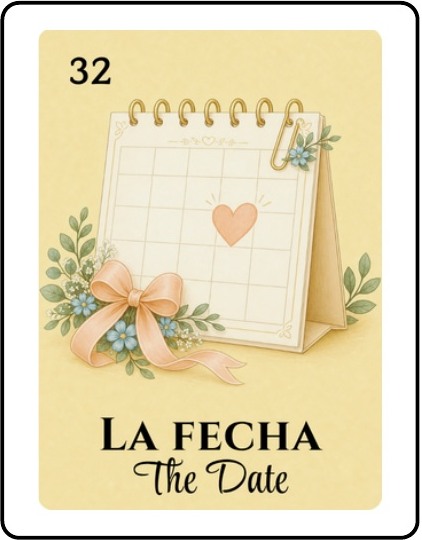 La Fecha Bridal Shower Lotería card