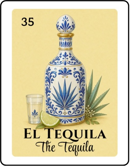 El Tequila Bridal Shower Lotería card