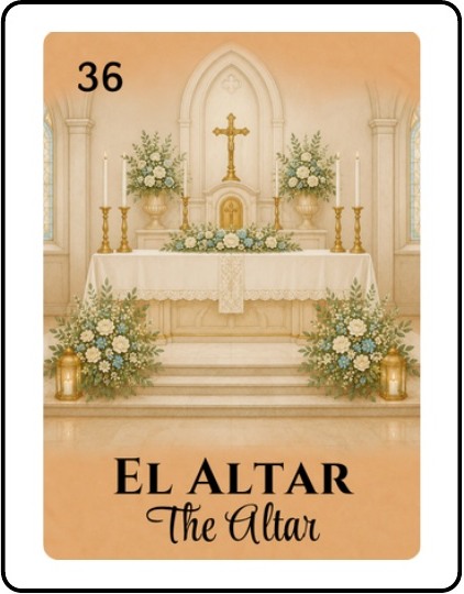 El Altar Bridal Shower Lotería card