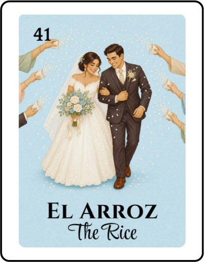 El Arroz Bridal Shower Lotería card
