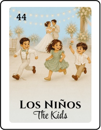Los Niños Bridal Shower Lotería card