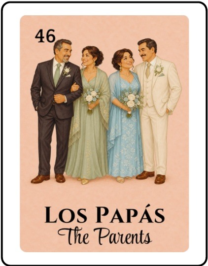 Los Papás Bridal Shower Lotería card