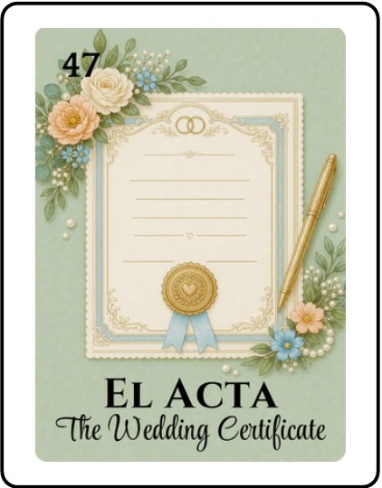 El Acta Bridal Shower Lotería card