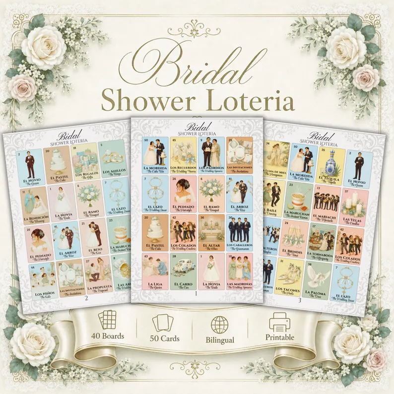 Bridal Shower Lotería complete set preview