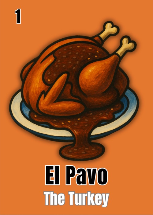 El Pavo Grateful AF Thanksgiving Latino Lotería card