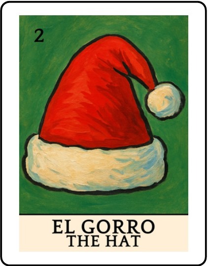 El Gorro Latino Christmas Lotería card