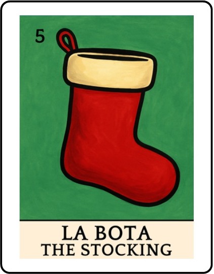 La Bota Latino Christmas Lotería card