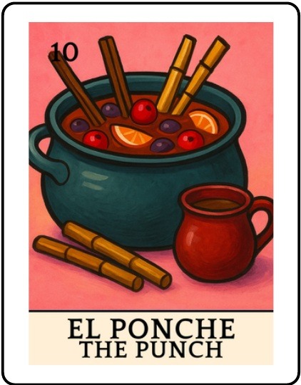 El Ponche Latino Christmas Lotería card
