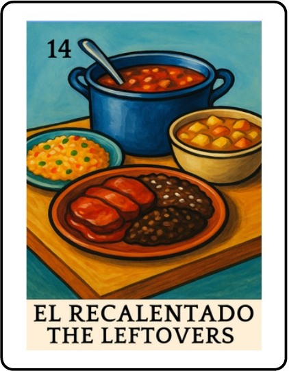 El Recalentado Latino Christmas Lotería card