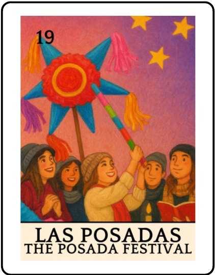 Las Posadas Latino Christmas Lotería card
