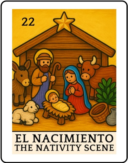 El Nacimiento Latino Christmas Lotería card