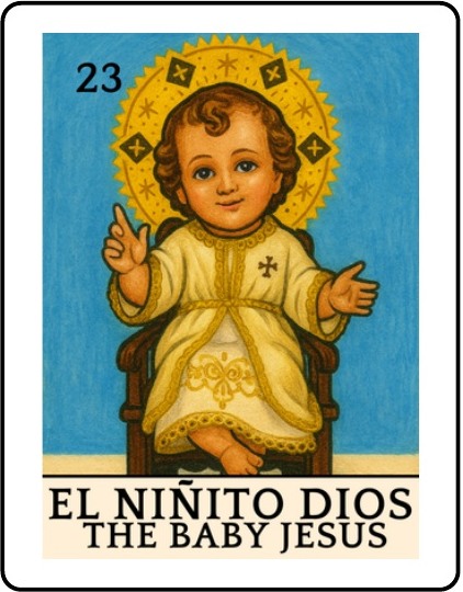 El Niñito Dios Latino Christmas Lotería card