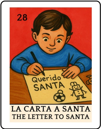 La Carta a Santa Latino Christmas Lotería card