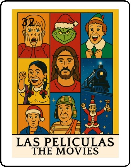 Las Películas Latino Christmas Lotería card