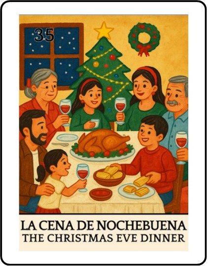 La Cena de Nochebuena Latino Christmas Lotería card