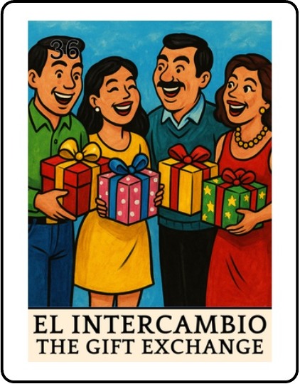 El Intercambio Latino Christmas Lotería card