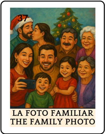 La Foto Familiar Latino Christmas Lotería card