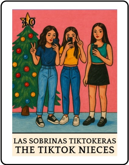 Las Sobrinas TikTokeras Latino Christmas Lotería card