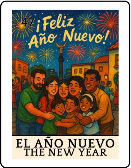El Año Nuevo Latino Christmas Lotería card