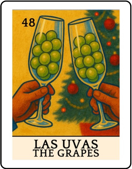 Las Uvas Latino Christmas Lotería card