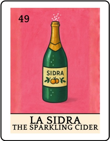 La Sidra Latino Christmas Lotería card