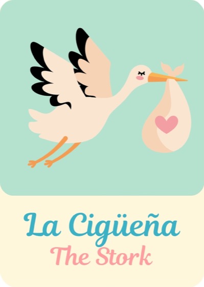 La Cigüeña Lotería Bebé card