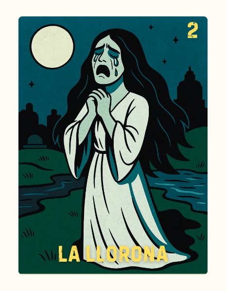 La Llorona Spooky Lotería card