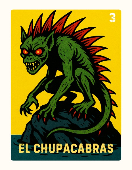 El Chupacabras Spooky Lotería card