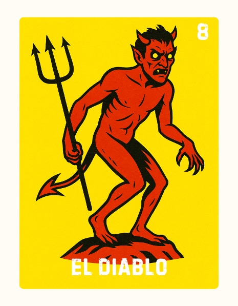 El Diablo Spooky Lotería card