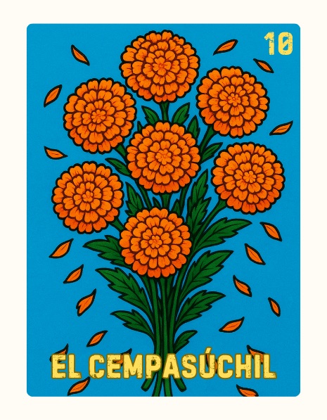 El Cempasúchil Spooky Lotería card