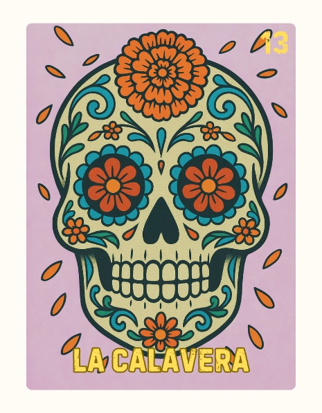 La Calavera Spooky Lotería card