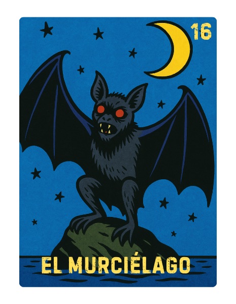 El Murciélago Spooky Lotería card