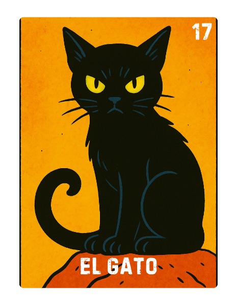 El Gato Spooky Lotería card