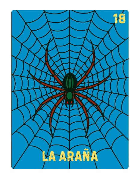 La Araña Spooky Lotería card